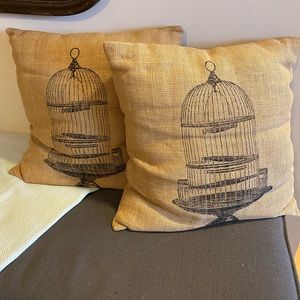 Burlap throw pillows